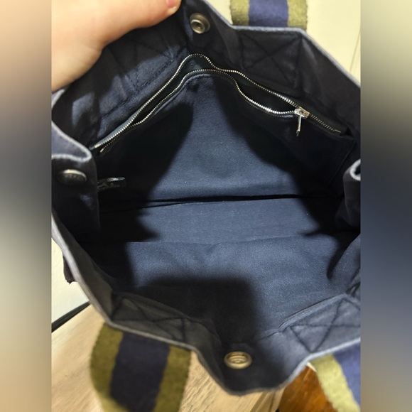 Hermes Navy Canvas Tote - Picture 6 of 11